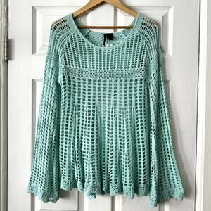 Heart n Crush Boho Crochet Knit Coverup Sz L